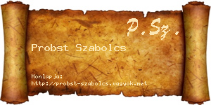 Probst Szabolcs névjegykártya