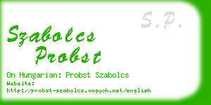 szabolcs probst business card